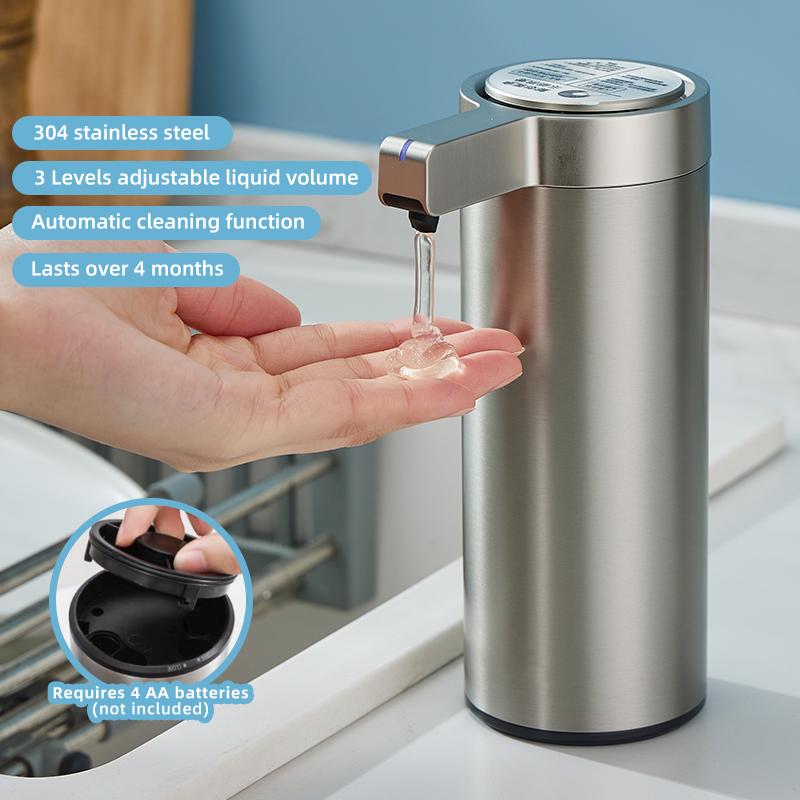 270ml Kitchen Soap Machine Automatic Sensor Out of Hand Sanitizer Smart Electric Body Wash Soap Dispenser 304 Stainless Steel