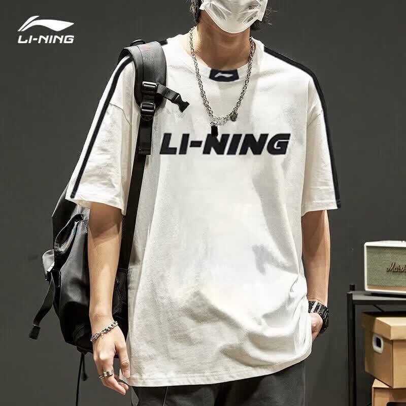 Li-Ning Мужская хлопковая футболка с коротким рукавом