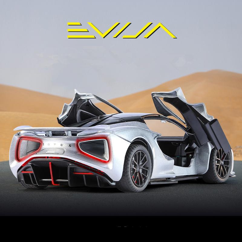 1/24 Lotus EVIJA Alloy Pure Electric Sports Car Model Diecast Metal Track Racing Car Vehicle Model Sound and Light Kids Toys Gift