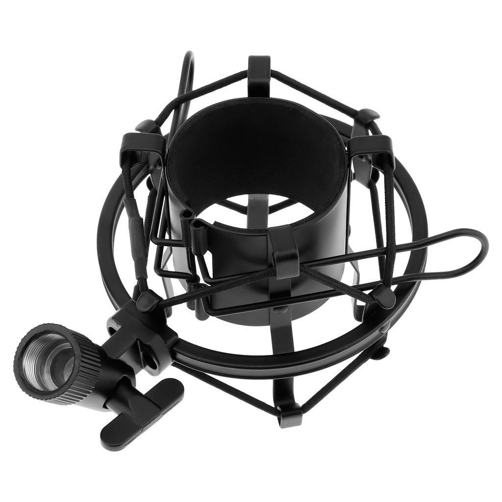 Anti Vibration Suspension Microphone Shock Mount Universal 46-50mm Diameter Condenser Mic Includes Screw Adapter Elastic Band Studio Recording