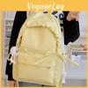 Solid Simple Color Lace Bow Design Student Backpack For School And Daily Use