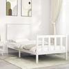 VidaXL Bed Frames and Headboard White 100x200 Cm Solid Wood 3193392