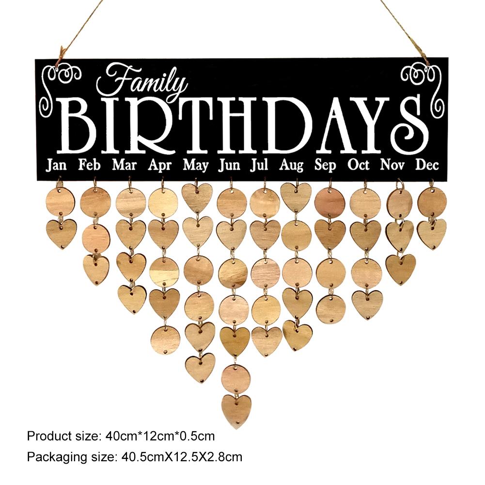 Wooden Birthday Reminder Board Creative Family Decorative Calendar Ornament