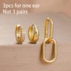 3 Pieces Stainless Steel Hoop Earrings Set For Women Crystal Zircon Huggie Flower Water Drop Trendy Earring Piercing Jewelry