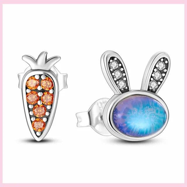 925 Silver Snowflake Butterfly Dragonfly Stud Earrings Avocado Star Moon Cat Paw Small Earrings For Women Jewelry Pendientes