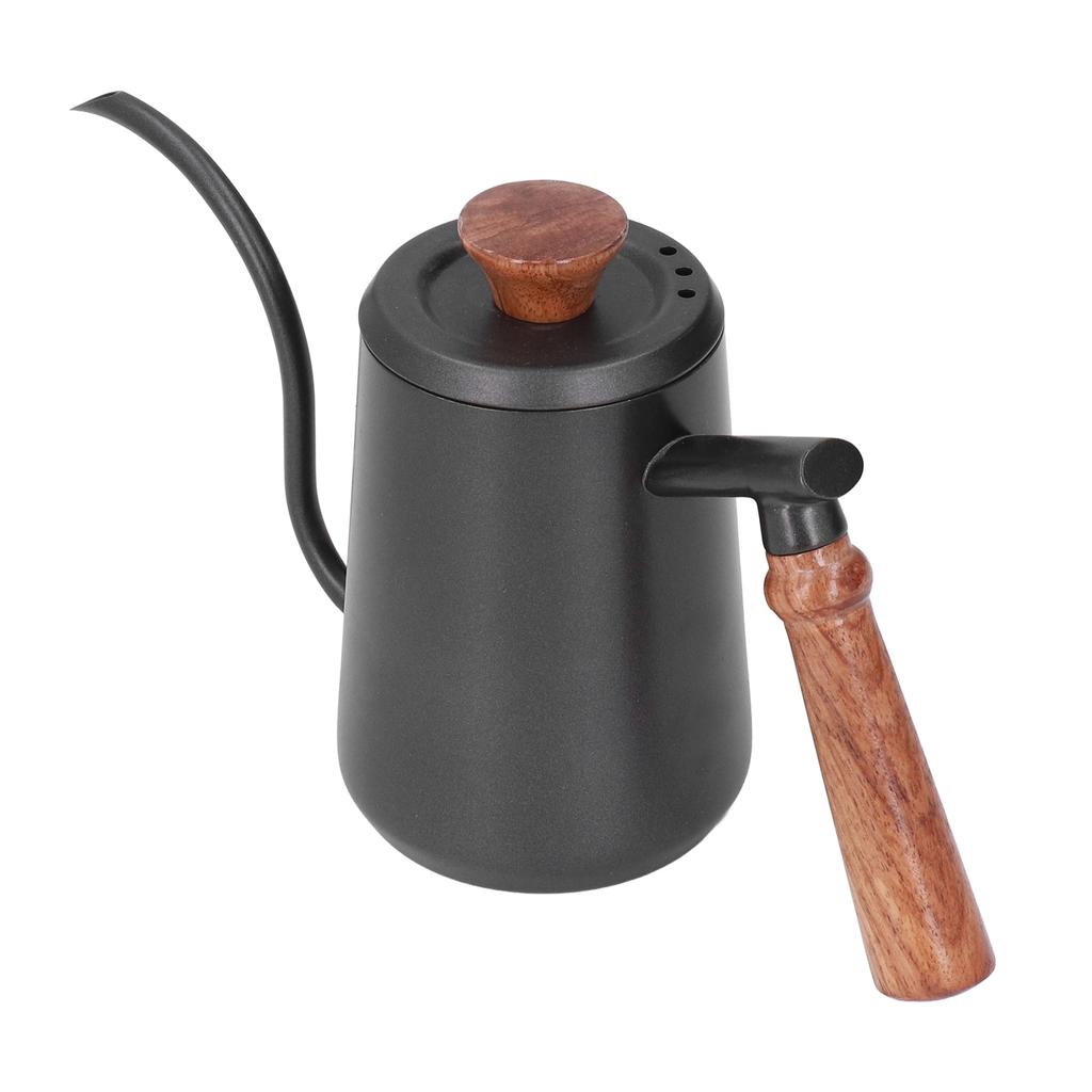 Кофейник для пуровера 304 нержавеющая сталь пищевой класс гусиная шея деревянная ручка эргономичный дизайн