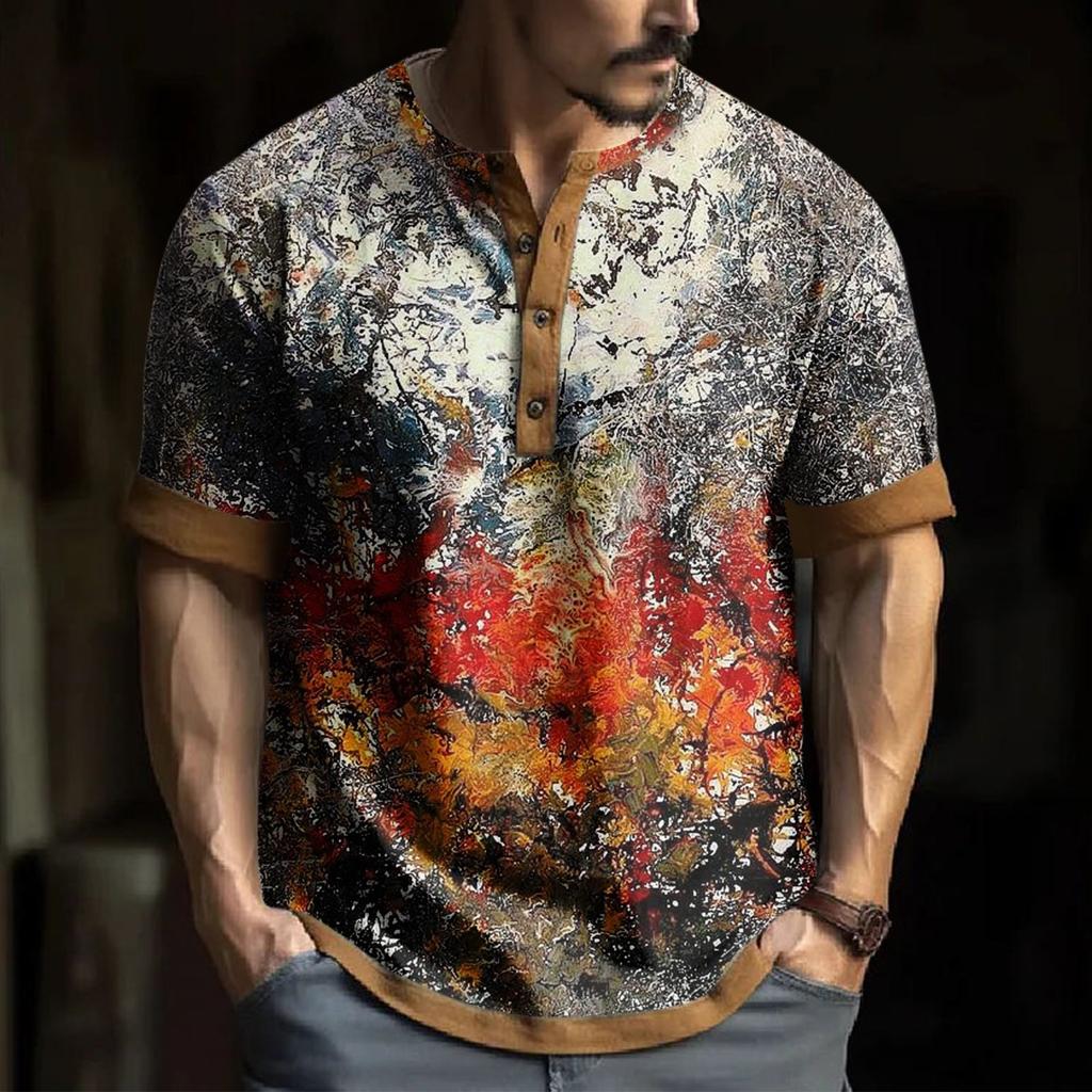 Men's Short Sleeve Graphic And Embroidered Fashion T-Shirt Spring And Summer Short Sleeve Printed
