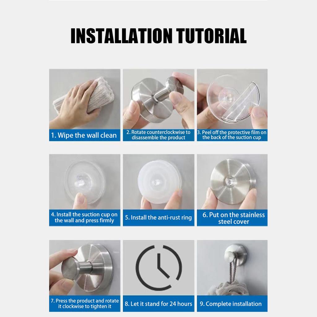 Glass Wreath Suction Cup Hook, 2025 New Drill-free Suction Cup Hook, Front Door Wreath Hook, Shower Bathroom Mirror Metal Towel Hook