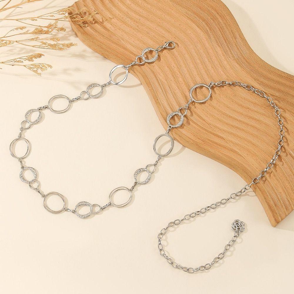 Round Link Waist Chain Adjustable Chain Body Chain Gifts Waist Belt for Dresses