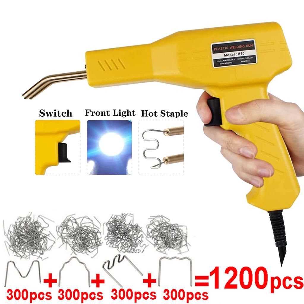Heat Gun Plastic Welding Machine Yellow Bumper Soldering Iron Staples Bumper Repair Car Tools Kit HOT Stapler Plastic Welder