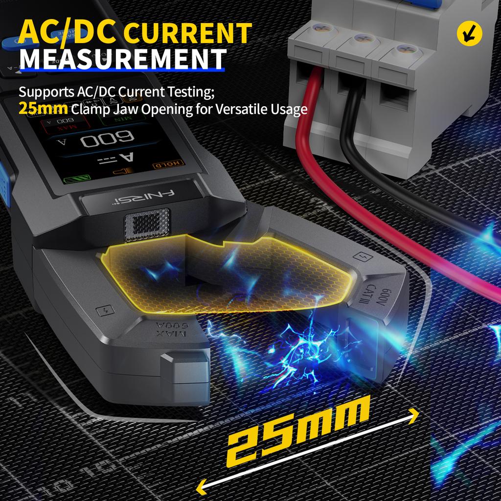 FNIRSI DMC-100 10000 Counts Clamp Meter AC DC Current Digital Multimeter USB Charge 600A Amperimetric Clamp Electrician Tools 5