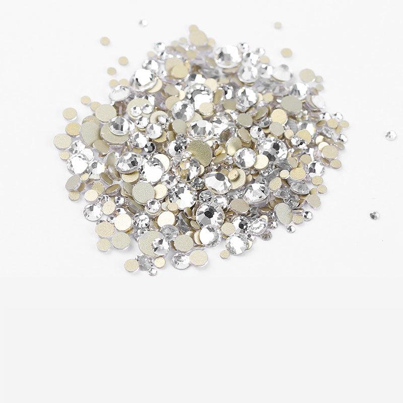 1440 шт. плоских кристаллов AB в упаковке оптом SS3-SS20 прозрачные стразы AB для дизайна ногтей