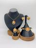 Women's 316L/304 Stainless Steel 18k PVD Gold Plated Jewelry Set with Natural Stone Trendy Geometric Design for Wedding & Party