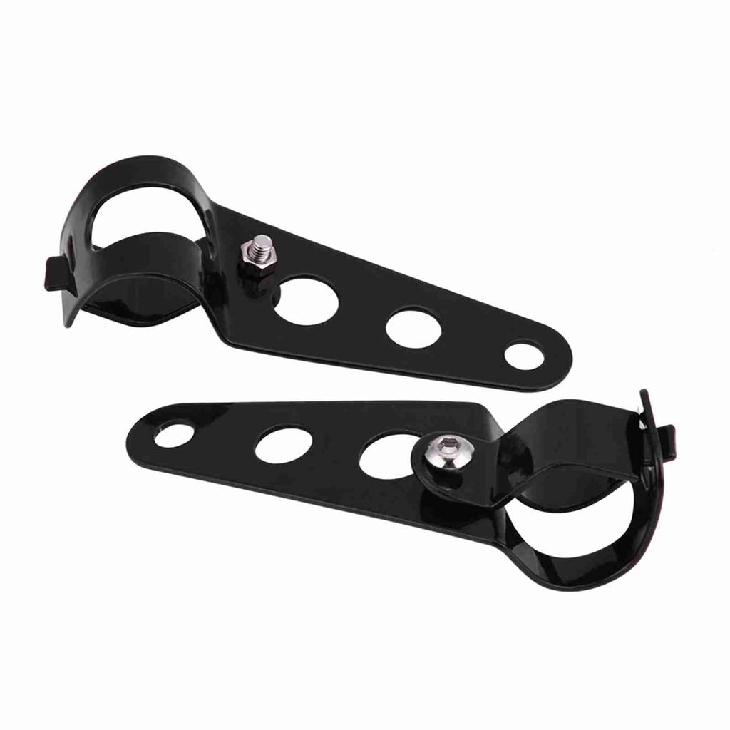 1 Pair Stainless Steel Motorcycle Headlight Bracket Fork Small Mount Stand Support (Black)