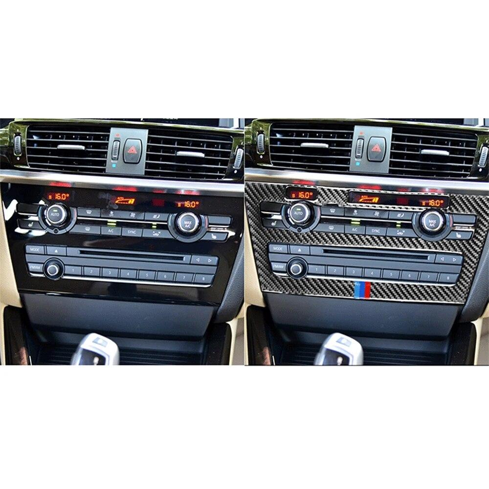 Углеродное волокно автомобиля Центральное управление CD Панель Декоративные наклейки Авто Интерьер Модифицированные аксессуары для BMW X3 F25 X4 F26 2011-17