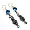 Swissblue Topaz Gemstone 925 Silver Plated Handmade Jewelry Earring 2.08"