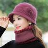 Middle-aged and Elderly Hats Ladies Autumn and Winter Rabbit Fur Knitted Woolen Hats Elderly Grandma Warm Hats Winter Mother Hats Women