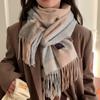 Stylish Design Classic British Imitation Cashmere Scarf Women Men Autumn Winter Plaid Warm Fringed Mufller Female Couple Scarf