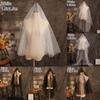 Новая однослойная свадебная фата белая длинная женская тюлевая простая элегантная свадебная фата
