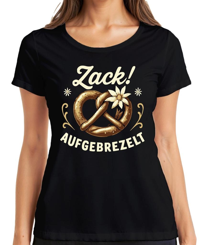 Zack pretzel Oktoberfest pretzel costume Edelweiss Oktoberfest funny women's T-shirt