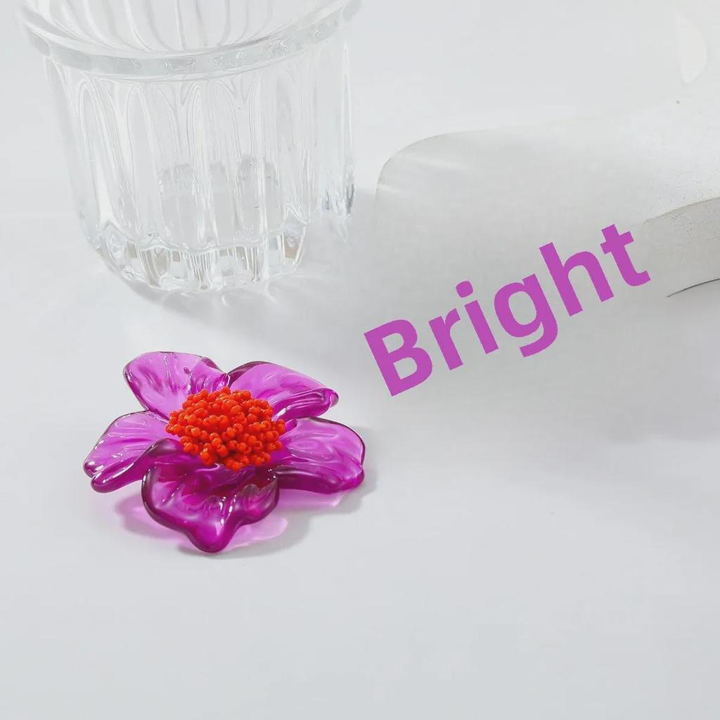 Большие фиолетовые серьги из смоляного цветка в стиле бохо ручной работы из бисера для женщин