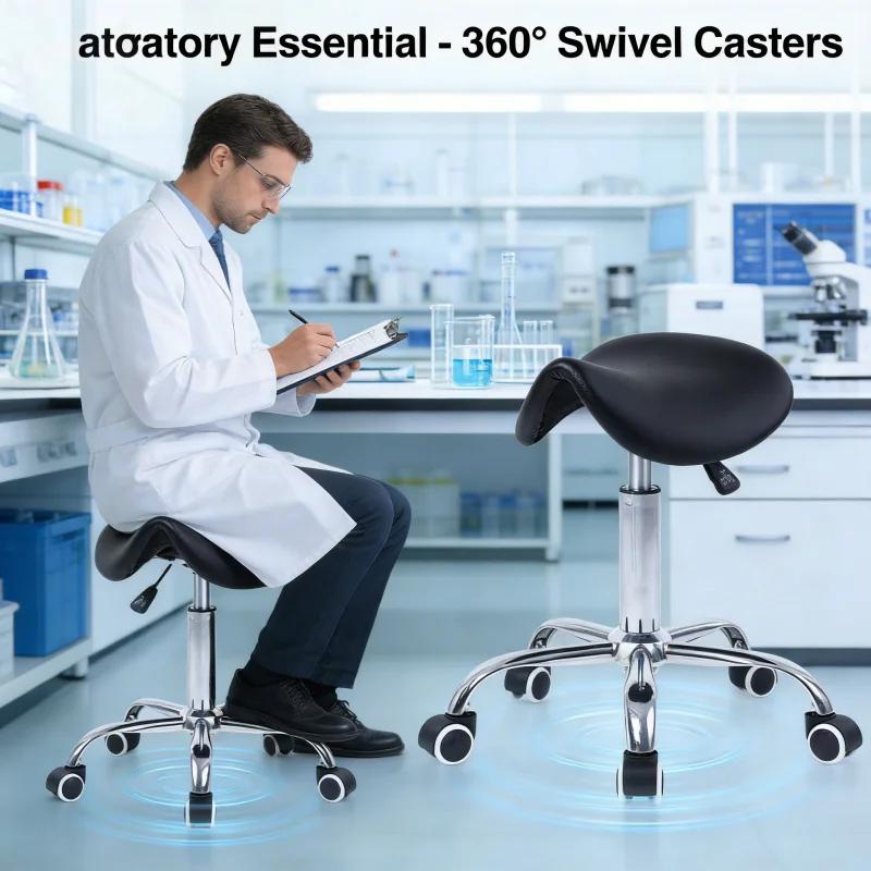 Черный гидравлический поворотный стул с регулируемой высотой и спинкой для салона, парикмахерской, спа-салона, стоматолога, мастера маникюра/педикюра, тяжелый