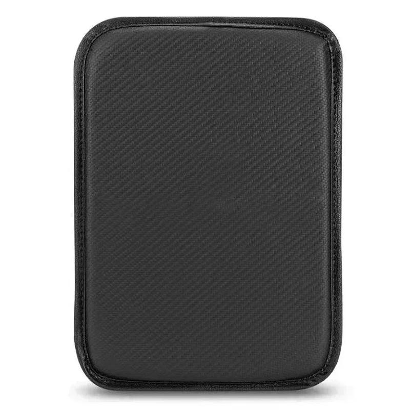 Кожа из углеродного волокна, накладка на консольный бокс автомобиля, подушка подлокотника, чехол для Toyota TRD Reiz Corolla Chr Yaris Camry, логотип RAV4 Levin