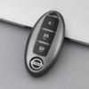 Premium 3/4-Button Key Case for Nissan Sylphy, Tiida, Qashqai, X-Trail, Kicks - Titanium Gray