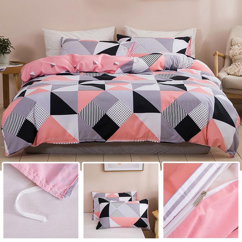 2/3Pcs Duvet Cover Set Soft Skin Friendly Duvet Cover With Zipper Closure Corner Ties, Envelop Pillowcase