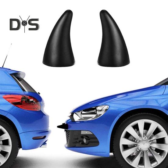 1 Pair Car Devil Horn Sticker 3D Automotive Roof Decoration Front Rear Bumper Guard Anti Collision Protector Waterproof Sunproof Universal Vehicle