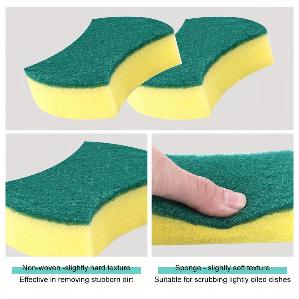 Super Absorbent Double-sided Cleaning Sponge Durable Dishwashing Cleaning Brush Kitchen Grease Cleaner Tools