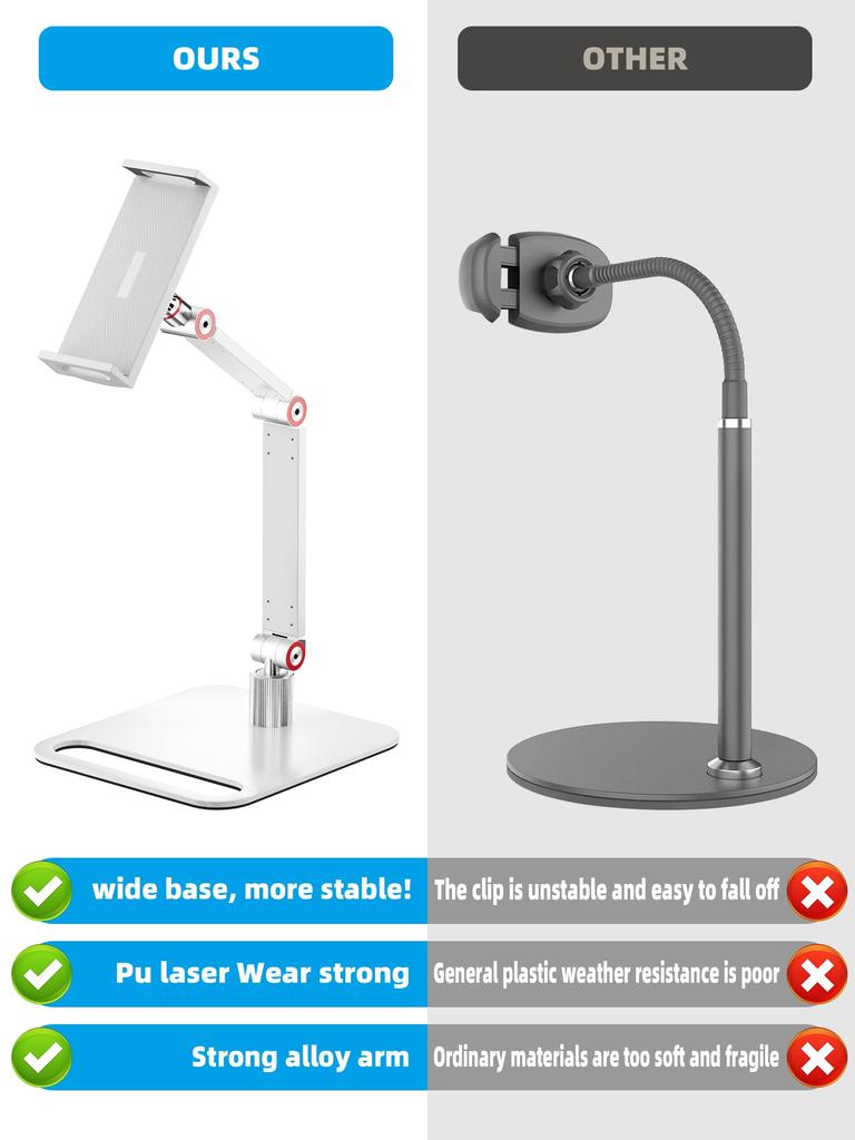 Tablet Stand Holder iPad Mobile Monitor Stand - Stand, Arm-Supporting, Portable, Lightweight,