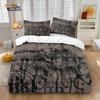 3pcs English Letter Garbled Printed Coreless Down Duvet Cover Set Comfortable Bedroom Bedding Decoration Machine Washable