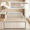 Bed Frame with Storage and Steel Slatted Base, 32.5 cm Tall, Low Noise, 200 x 90 cm, White
