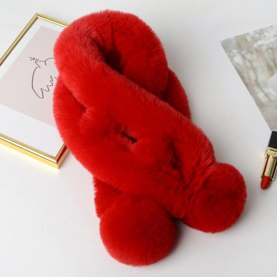 Утолщенный широкий плюшевый шарик благородный терможенский осенний шарф зимний сплошной искусственный мех