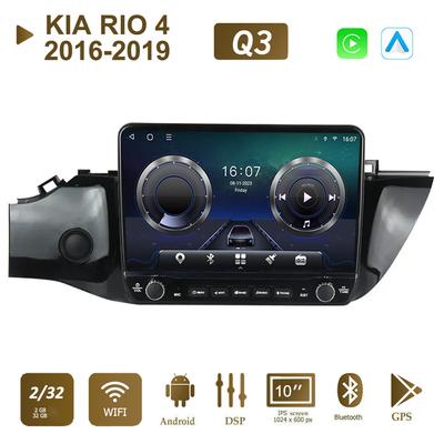 Автомобильное радио на базе Android для KIA RIO 4 2016-2019 с кнопочной ручкой, 10-дюймовый мультимедийный плеер, навигация, GPS, Carplay 2 + 32 ГБ