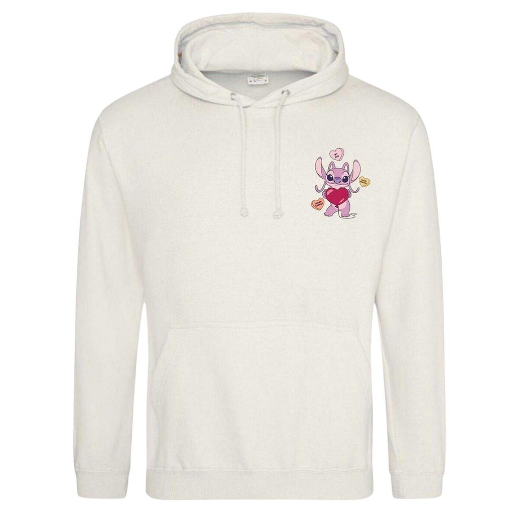 Lilo & Stitch Unisex Adult Angel Heart Valentine`s Day Hoodie