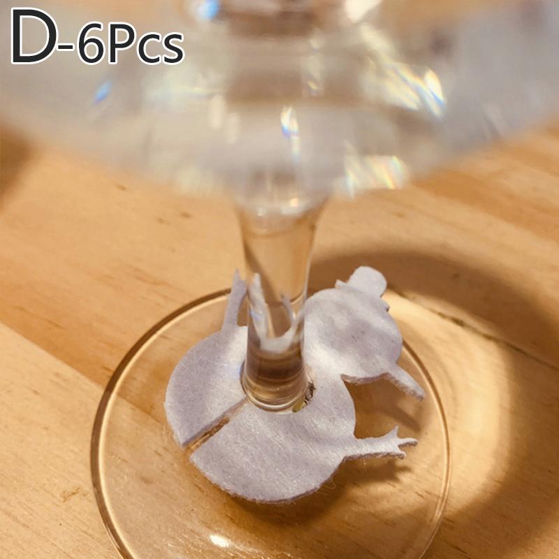 6 шт. Подвески для бокалов на рождественскую тематику, бирки для бокалов, маркеры для напитков, дизайн с пряжкой, декор для фестиваля, домашней вечеринки CLE