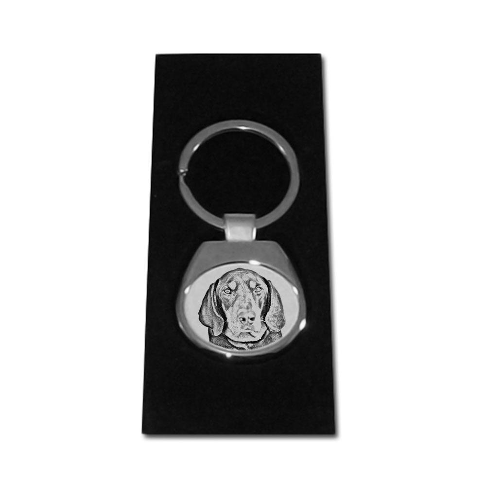 Black and Tan Coonhound I - Keychain with a Dog, Keychain with a Print, Personalized Pendant from the Art-Dog Brand