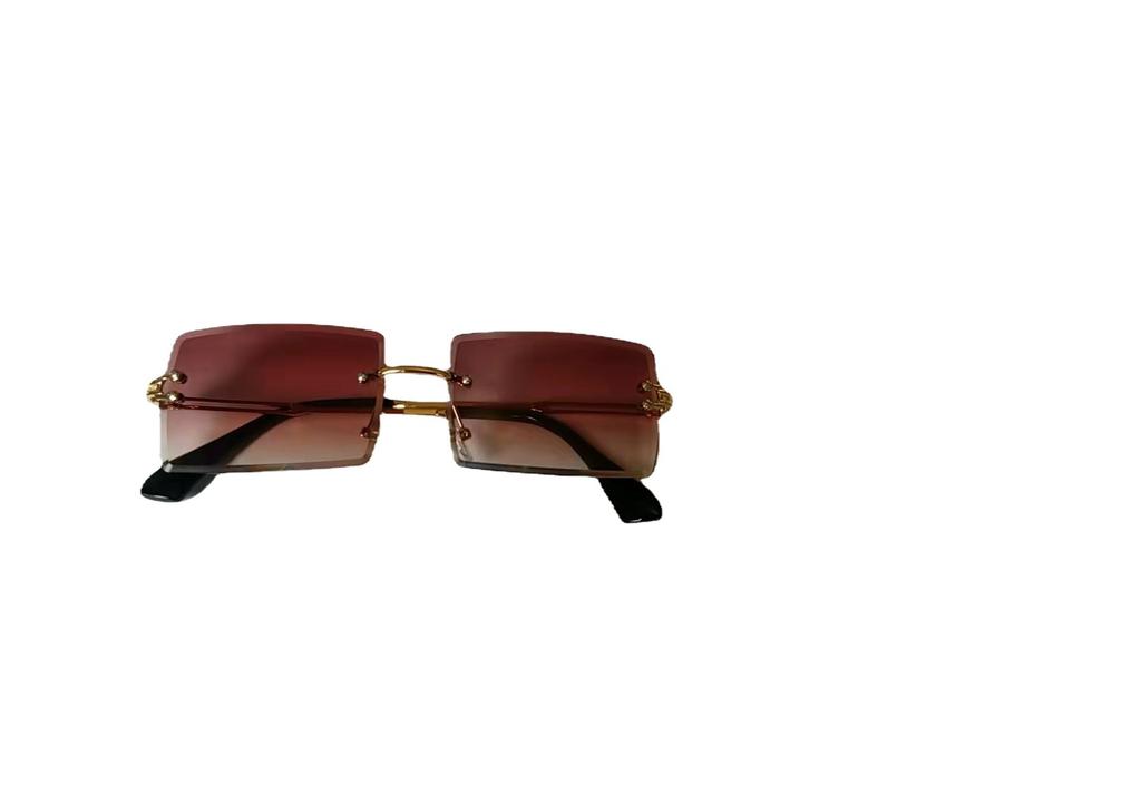 Diamond trimmed sunglasses S hot-selling frameless square sunglasses in Europe and America, fashion quality PC eyes