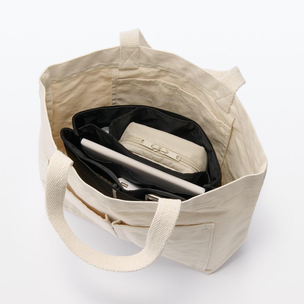MUJI Recycled Nylon 27 x 11 x Item 76037699 Bag-in-Bag, Black, Approx. 18.5 cm, Number