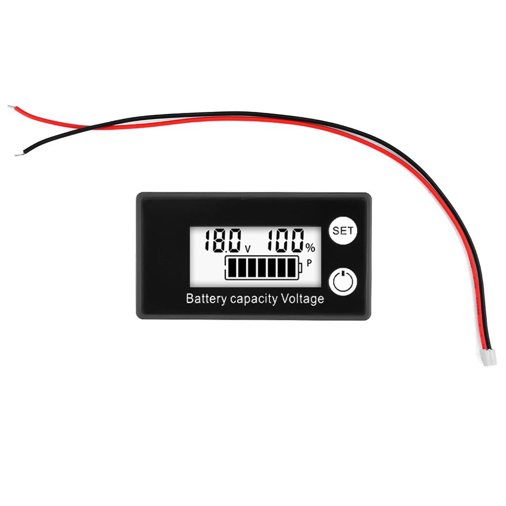 6133A DC8-100V Voltmeter Digital Battery Indicator Voltage Meter Lithium Ion Battery Capacity Monitor Temperature alarm function