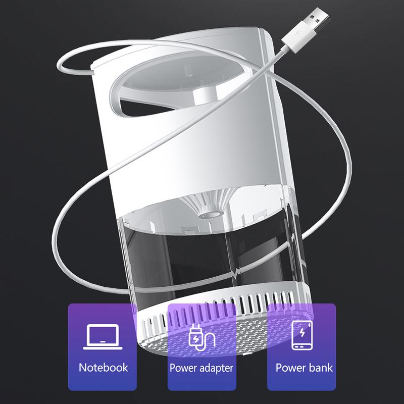 Silent Mosquito Killer Lamp UV Photocatalyst Bug Zapper 1Pcs USB Charging Light Weight for Hiking Camping Travel Use