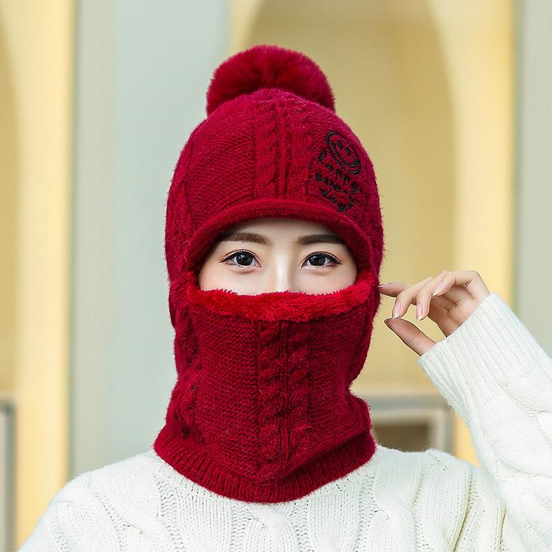 Флисовая утолщенная цельная шерстяная шапка женская зимняя холодная шарф цельная шапка для улицы для велоспорта шапка из шерстяной смеси