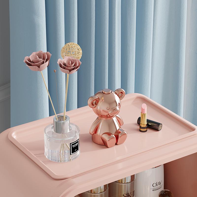 Large Capacity LED Makeup Storage Box with Mirror & Lipstick Organizer