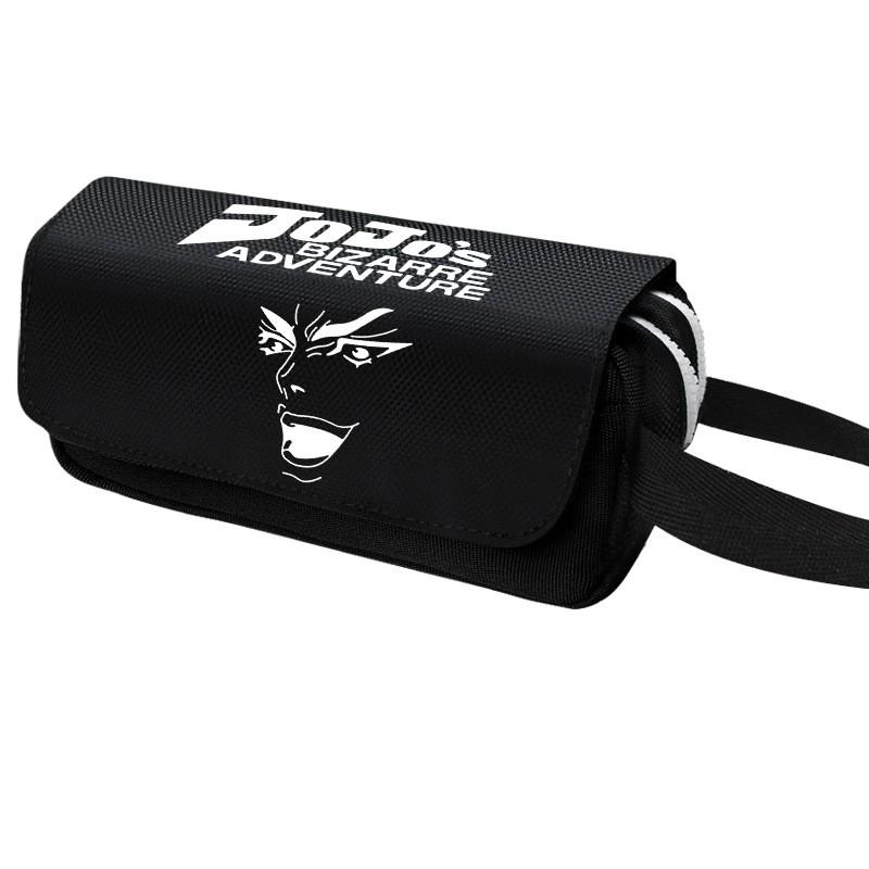 JoJos Bizarre Adventure Pencil Case Kujo Jotaro Zipper Flip Pouch Large Capacity School Stationery Organizer Students