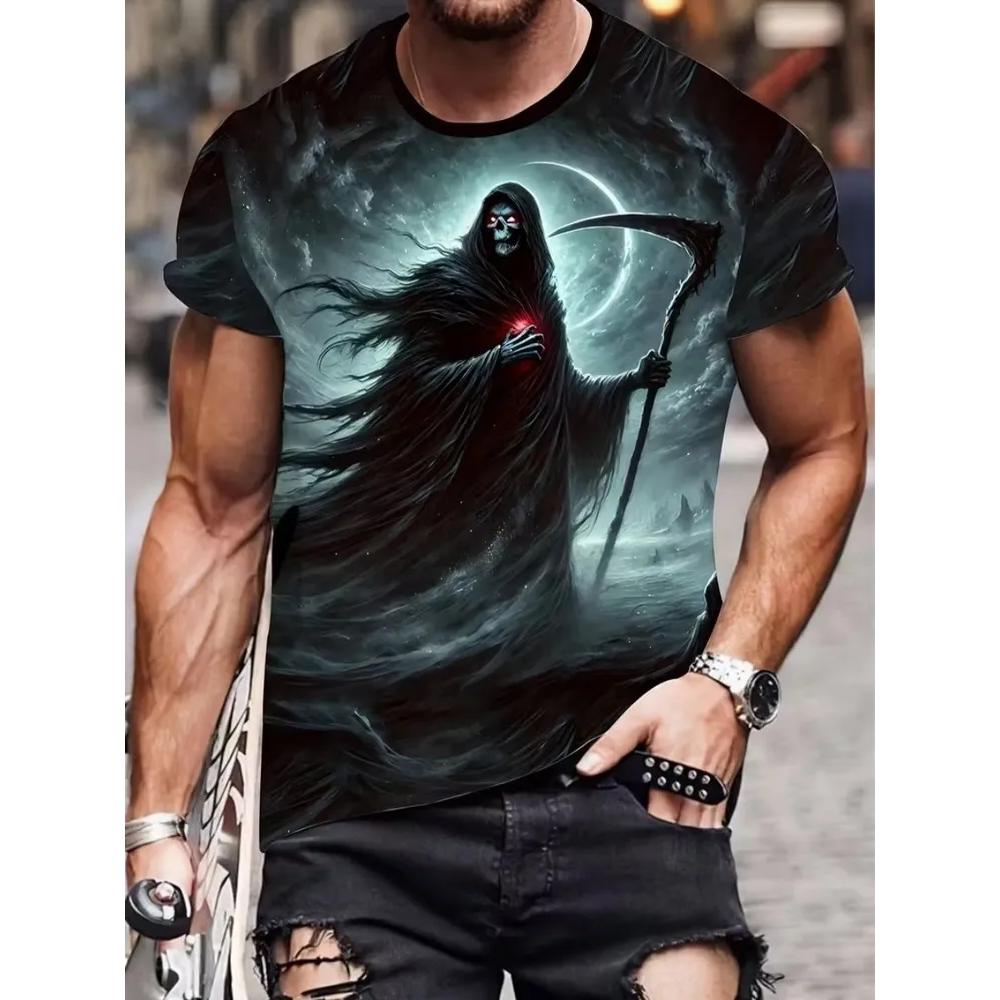 Men's Ghost Casual Versatile Top Daily Comfort Short Sleeve Fashion T-Shirts Men’s