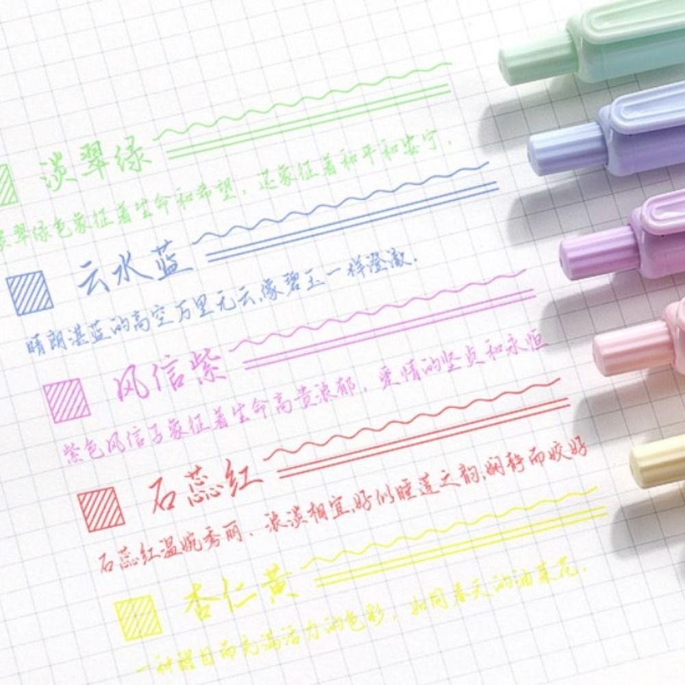 5 шт. Стержни для цветных чернил с наконечником 0,5 мм, Эффективные гелевые стержни, Стержни для ручек цвета Моранди, Студент