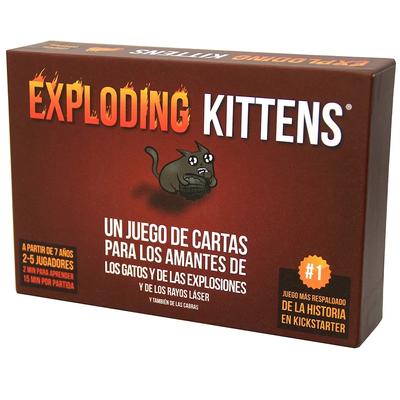 Взрывающаяся испанская игра Juego de cartas de gatitos explotantes, juegos de fiesta fáciles y amigables con la familia, juegos de