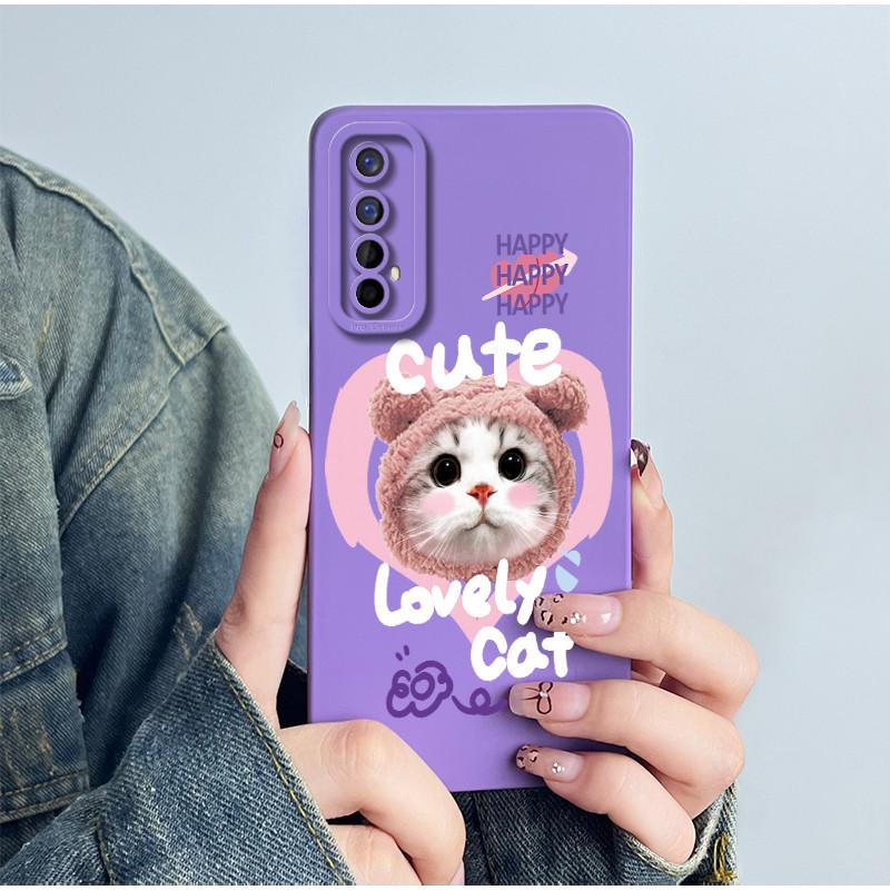 For Realme 7 RMX2151 RMX2155 Phone Case Realme7 4G Back Cover Soft Silicone Sweet Lovely Cartoon Panda Flower Printed Coque Capa